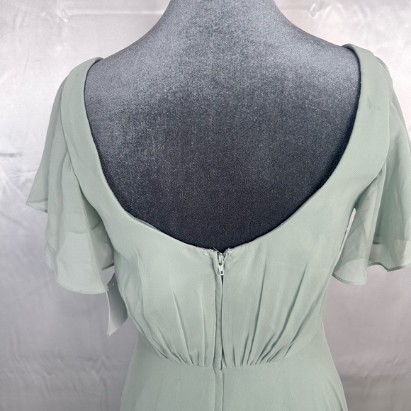 NWT Elegant Bridesmaid fully lined Dress with short flutter sleeves size 0 - Picture 7 of 13